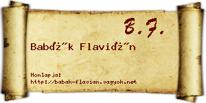 Babák Flavián névjegykártya